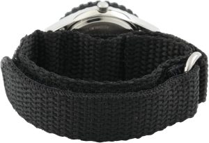 Disney Mickey Mouse Kids' Bezel Stainless Steel Time Teacher Analog Nylon Strap Watch - Image 2