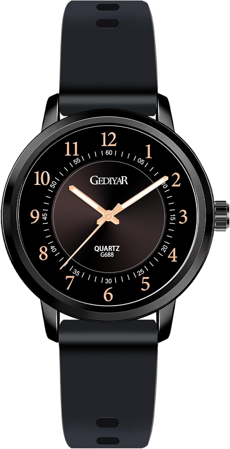 Waterproof Rose Gold Watches for Women Ladies Easy Reader Quartz Analog Watches for Nurse Medical Professionals Students Women