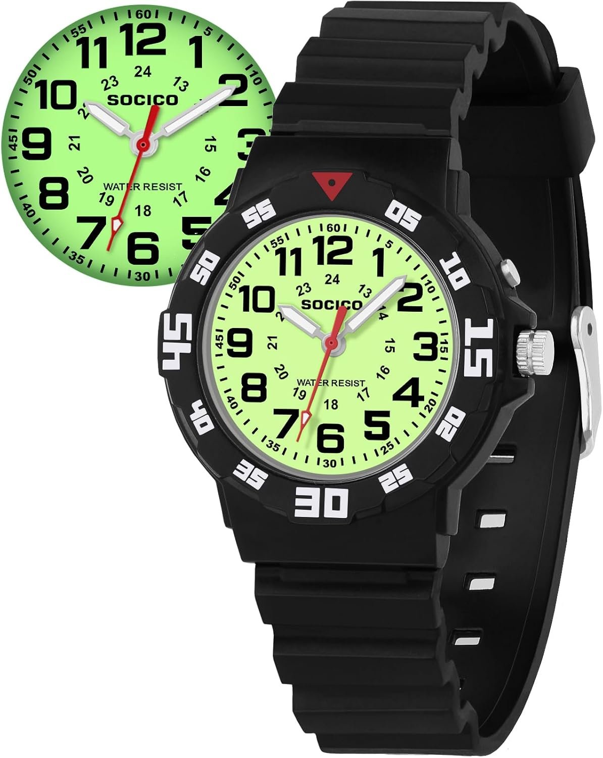 716htdAxKxL._AC_SL1500_.jpg SOCICO Kids Analog Watch with Light for Boys Girls Waterproof Time Teaching Watch with Soft Band Learning Time Wrist Watch Easy to Read for Children Great Gifts - Image 1