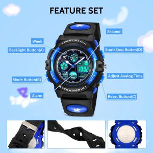 Waterproof Watch with Alarm Clock Stopwatch Wrist Watch - Image 3