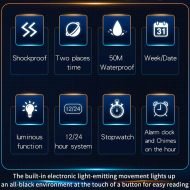 Women's Sport Watch Digital Waterproof Watches Military Watches Analog Outdoor Wrist Watch LED Luminous Alarm Stopwatch Dual Time Wristwatch - Image 7