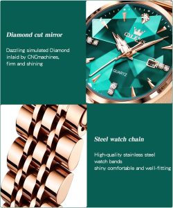 Watches Simple Rose Gold Stainless Steel Watch Waterproof Quartz Date - Image 4