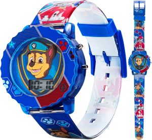 Accutime Paw Patrol Kids' Digital Watch with Blue Case, Comfortable Blue Strap, Easy to Buckle - Official 3D Character on the Dial, Safe for Children - Model: PAW4015