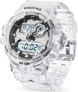 Digital Sports Watch 7 Color LED Light Large Digital Display